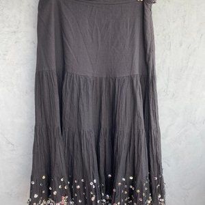 Sweet By Miss Me Black/Dark Gray Circle Skirt Silver Sequins Side Zip S Small